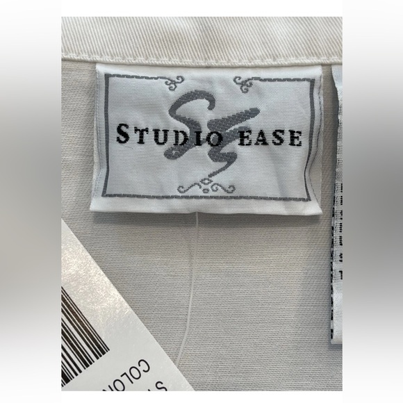 🆕Studio ease Y2K NWT ladies SZ 10 all cotton white sheath dress embroidered hem - Picture 12 of 16
